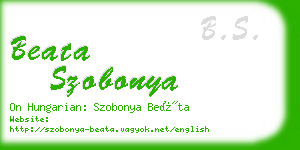 beata szobonya business card